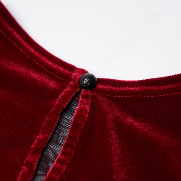 PUNK RAVE Robe Asymétrique ‘Bara’ En Velours Rouge l'unique style 19