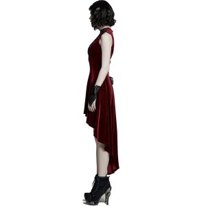 PUNK RAVE Robe Asymétrique ‘Bara’ En Velours Rouge l'unique style 27