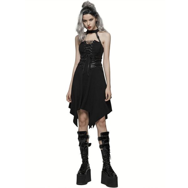 magasin france PUNK RAVE Robe Asymétrique ‘Bestia’ Noire 5