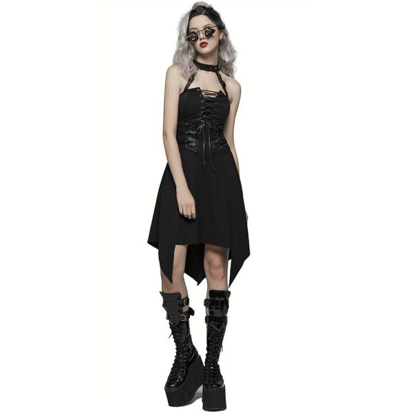 magasin france PUNK RAVE Robe Asymétrique ‘Bestia’ Noire 6