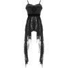 ﻿soldes Eva Lady Robe Asymétrique ‘Fael’ En Dentelle Et Jacquard Noirs 61
