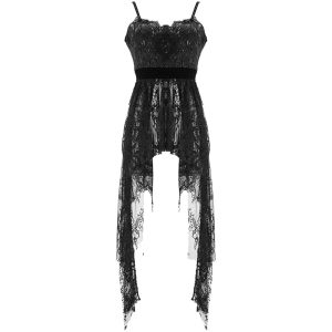 ﻿soldes Eva Lady Robe Asymétrique ‘Fael’ En Dentelle Et Jacquard Noirs 42