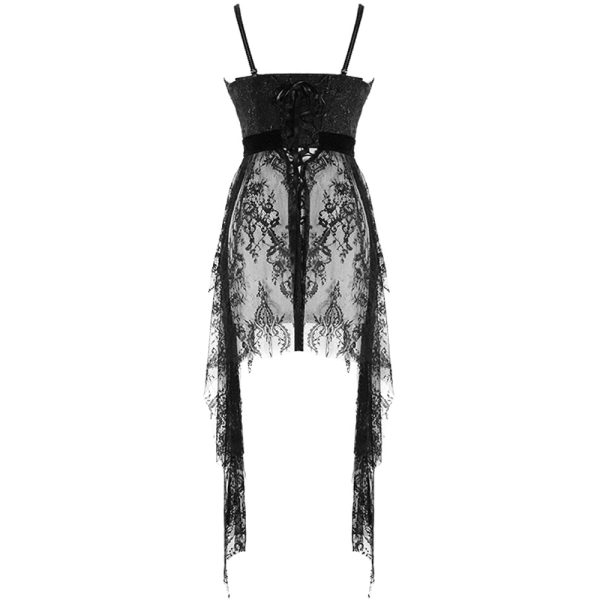 ﻿soldes Eva Lady Robe Asymétrique ‘Fael’ En Dentelle Et Jacquard Noirs 14