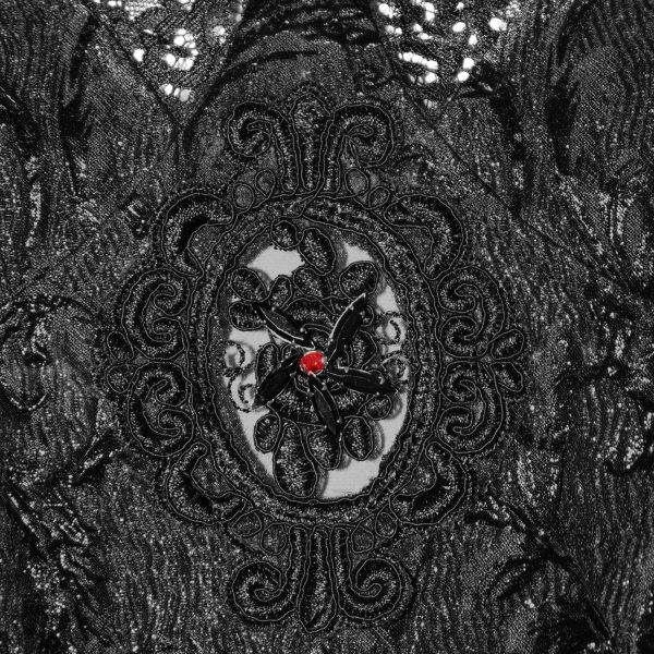 ﻿soldes Eva Lady Robe Asymétrique ‘Fael’ En Dentelle Et Jacquard Noirs 16