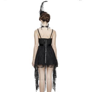 ﻿soldes Eva Lady Robe Asymétrique ‘Fael’ En Dentelle Et Jacquard Noirs 38