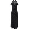 en ligne DEVIL FASHION Robe Cheongsam Gothique En Velours Noir 49