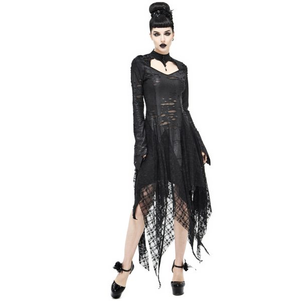 DEVIL FASHION Robe Gothique ‘Dragon Spine’ Noire à prix réduits 3