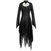 DEVIL FASHION Robe Gothique ‘Dragon Spine’ Noire à prix réduits 38