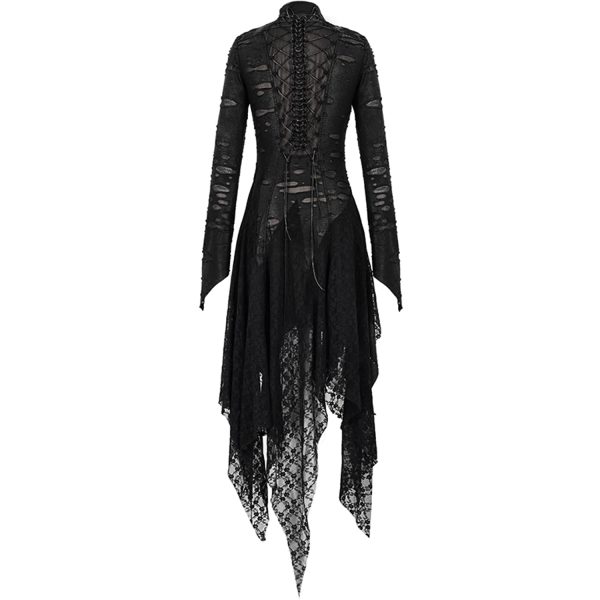 DEVIL FASHION Robe Gothique ‘Dragon Spine’ Noire à prix réduits 14