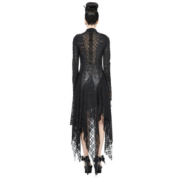 DEVIL FASHION Robe Gothique ‘Dragon Spine’ Noire à prix réduits 4