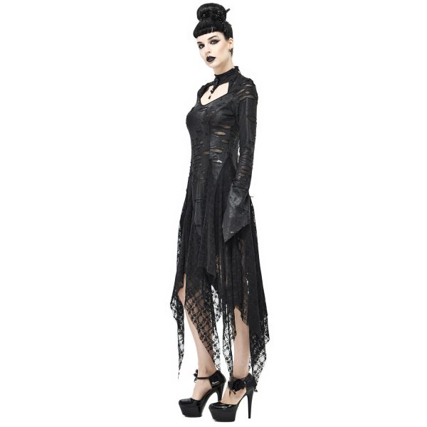 DEVIL FASHION Robe Gothique ‘Dragon Spine’ Noire à prix réduits 5
