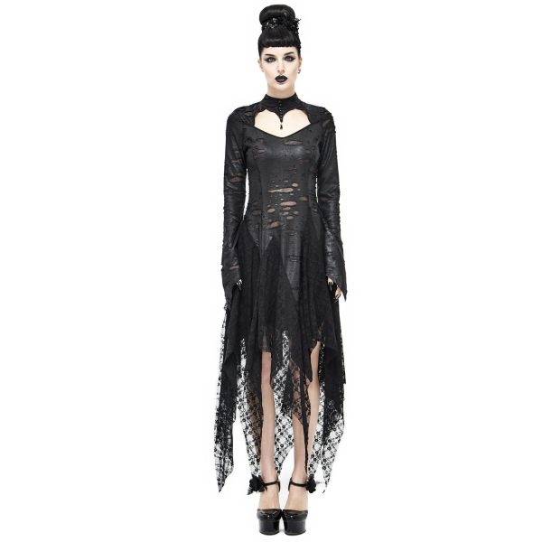 DEVIL FASHION Robe Gothique ‘Dragon Spine’ Noire à prix réduits 8