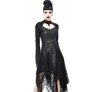 DEVIL FASHION Robe Gothique ‘Dragon Spine’ Noire à prix réduits 33