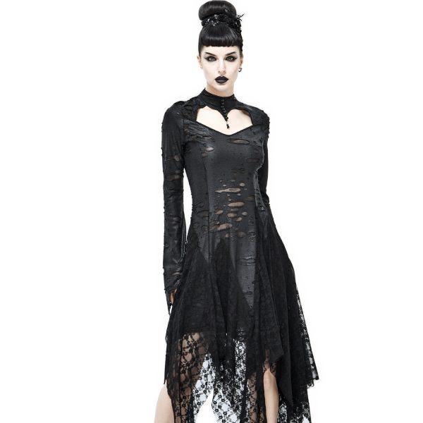 DEVIL FASHION Robe Gothique ‘Dragon Spine’ Noire à prix réduits 9