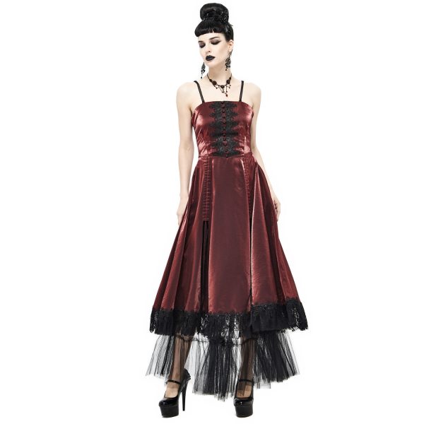 aux meilleurs prix DEVIL FASHION Robe Gothique ‘Narcissa’ Rouge 3