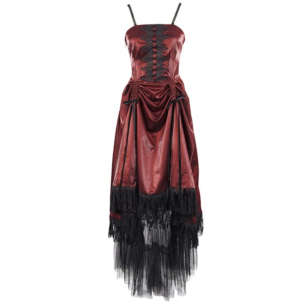 aux meilleurs prix DEVIL FASHION Robe Gothique ‘Narcissa’ Rouge 12