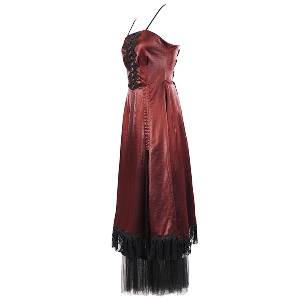 aux meilleurs prix DEVIL FASHION Robe Gothique ‘Narcissa’ Rouge 14