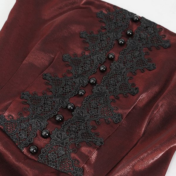 aux meilleurs prix DEVIL FASHION Robe Gothique ‘Narcissa’ Rouge 16