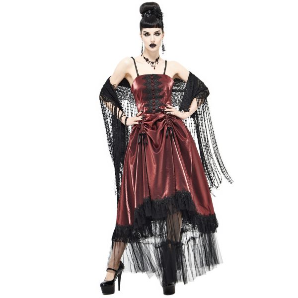 aux meilleurs prix DEVIL FASHION Robe Gothique ‘Narcissa’ Rouge 8