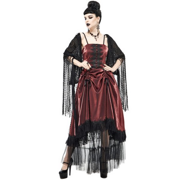 aux meilleurs prix DEVIL FASHION Robe Gothique ‘Narcissa’ Rouge 9