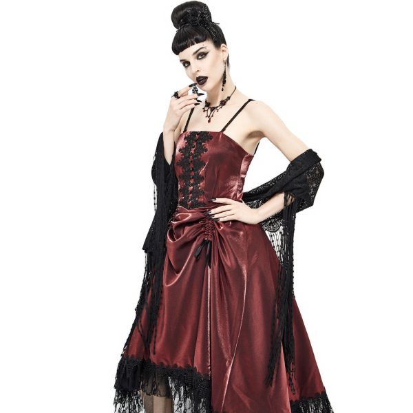 aux meilleurs prix DEVIL FASHION Robe Gothique ‘Narcissa’ Rouge 10