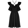 PUNK RAVE Robe Gothique ‘Night Peony’ Noire boutique pas cher 43