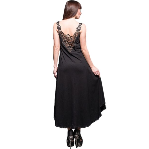 QUEEN OF DARKNESS Robe Longue Noire Avec Dentelle Au Dos garantis authentique 3