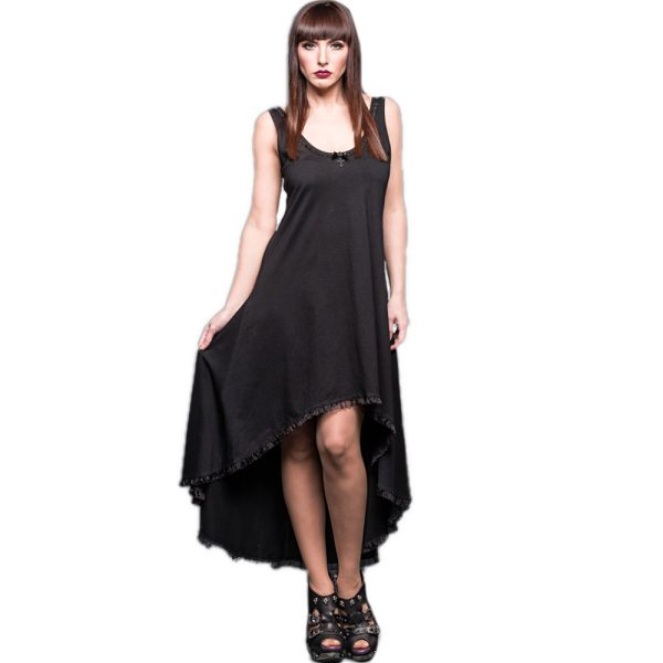 QUEEN OF DARKNESS Robe Longue Noire Avec Dentelle Au Dos garantis authentique 1