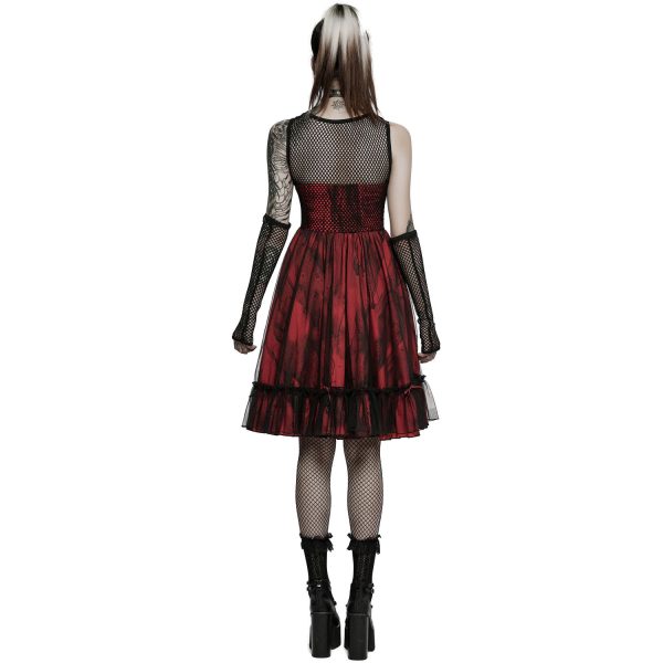 france PUNK RAVE Robe ‘Maelle’ Rouge Et Noire 4