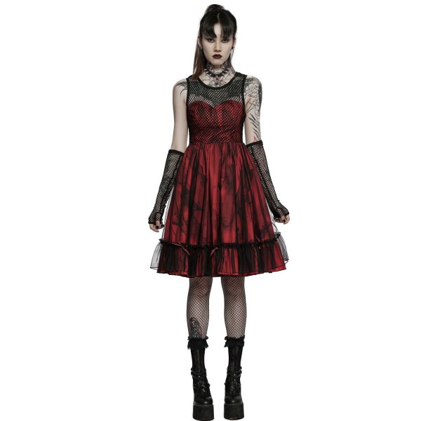 france PUNK RAVE Robe ‘Maelle’ Rouge Et Noire 6