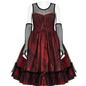 france PUNK RAVE Robe ‘Maelle’ Rouge Et Noire 24