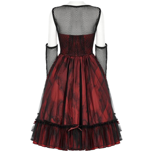 france PUNK RAVE Robe ‘Maelle’ Rouge Et Noire 8