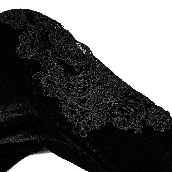 magasin en ligne france PUNK RAVE Robe Taille Haute ‘Carridwen’ En Velours Noir 13