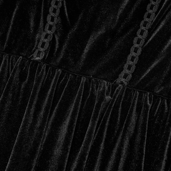 magasin en ligne france PUNK RAVE Robe Taille Haute ‘Carridwen’ En Velours Noir 14