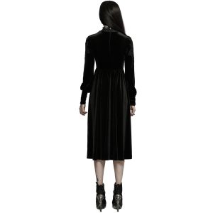 magasin en ligne france PUNK RAVE Robe Taille Haute ‘Carridwen’ En Velours Noir 20