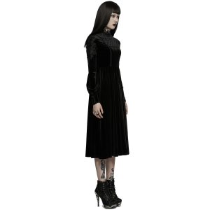 magasin en ligne france PUNK RAVE Robe Taille Haute ‘Carridwen’ En Velours Noir 22