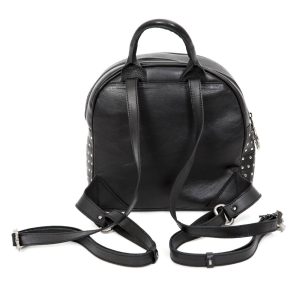 bas prix NEW ROCK Sac à Dos ‘Pentagram’ En Cuir Et Velours Noirs 12