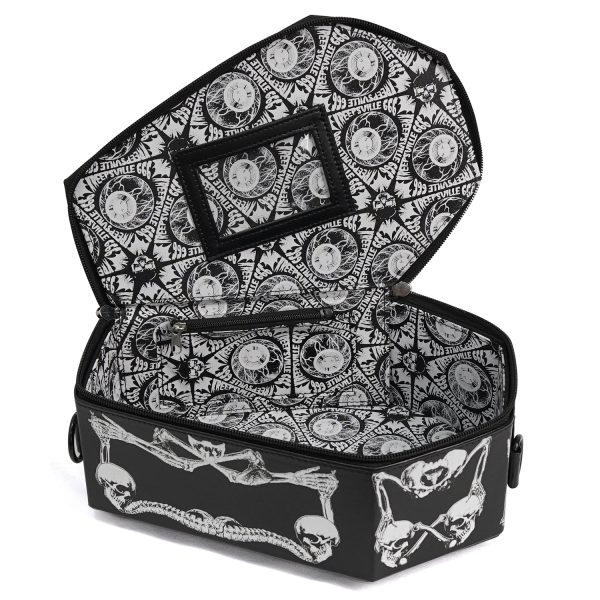 DEVIL FASHION Sac à Main ‘Coffin And Bones’ Noir bas prix 14