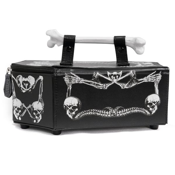 DEVIL FASHION Sac à Main ‘Coffin And Bones’ Noir bas prix 11