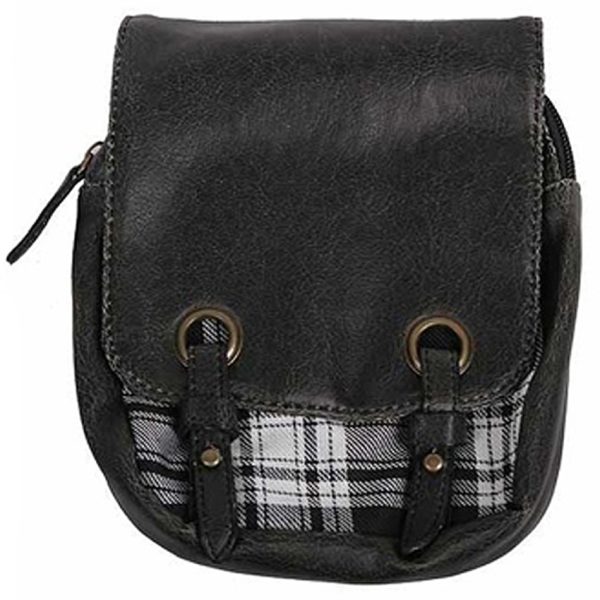 acheter en ligne QUEEN OF DARKNESS Sac De Kilt ‘White And Black Plaid’ 1