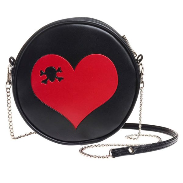 ALCHEMY GOTHIC Sac ‘Heart Skull’ Noir Protections acheteurs 1