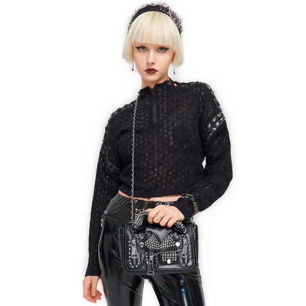 DEVIL FASHION Sac ‘Heavy Metal Leather Jacket’ Noir Large choix en ligne 5