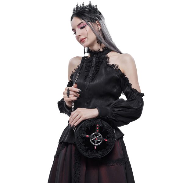 DEVIL FASHION Sac Rond ‘Pentagration’ Noir économies garanties 7