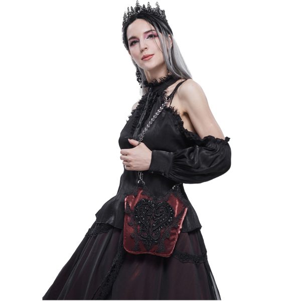 Livraison internationale DEVIL FASHION Sac ‘Satin Blood’ Rouge Et Noir 3