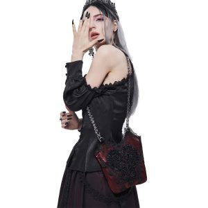 Livraison internationale DEVIL FASHION Sac ‘Satin Blood’ Rouge Et Noir 18