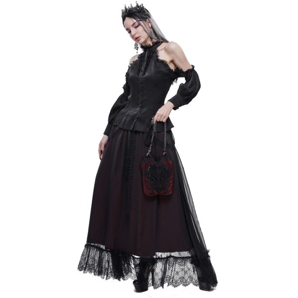 Livraison internationale DEVIL FASHION Sac ‘Satin Blood’ Rouge Et Noir 6