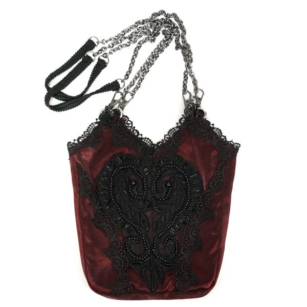 Livraison internationale DEVIL FASHION Sac ‘Satin Blood’ Rouge Et Noir 9