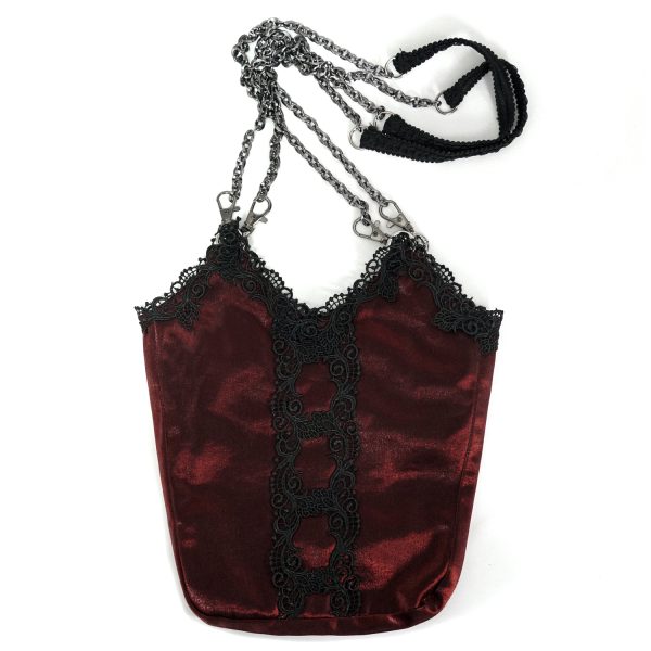 Livraison internationale DEVIL FASHION Sac ‘Satin Blood’ Rouge Et Noir 10