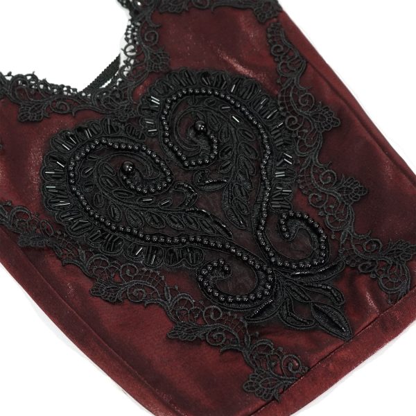 Livraison internationale DEVIL FASHION Sac ‘Satin Blood’ Rouge Et Noir 11