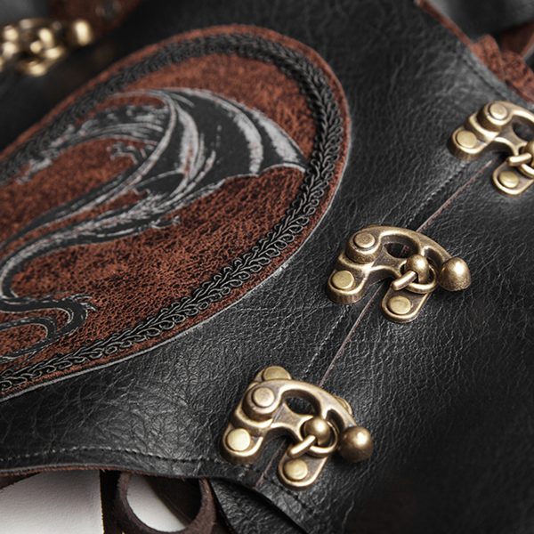 Nouvelle tendance PUNK RAVE Serre-Taille Marron Foncé ‘Dragon Lady’ 12